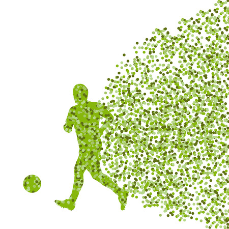 Soccer player winner vector background concept isolated  made of dots fragments explosionのイラスト素材