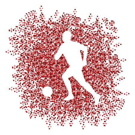 Soccer player winner vector background concept isolated  made of dots fragments explosionのイラスト素材
