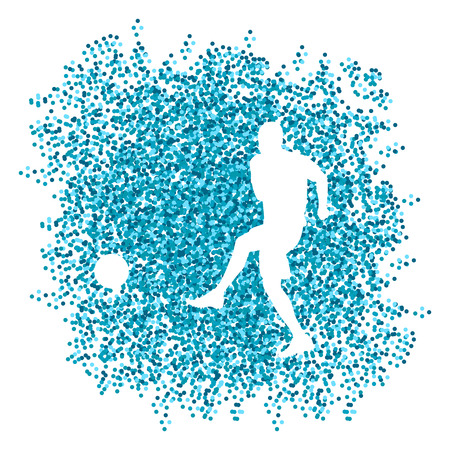 Soccer player winner vector background concept isolated  made of dots fragments explosionのイラスト素材