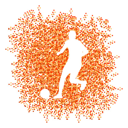 Soccer player winner vector background concept isolated  made of dots fragments explosionのイラスト素材