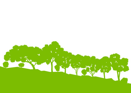 Ecology concept detailed forest tree illustration vector background card for posterのイラスト素材