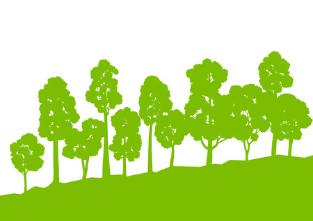 Ecology concept detailed forest tree illustration vector background card for posterのイラスト素材