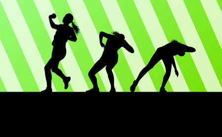 Athletic woman shot put vector background concept for posterのイラスト素材