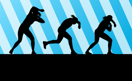 Athletic woman shot put vector background concept for posterのイラスト素材
