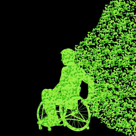 Man in wheelchair vector abstract background concept for posterのイラスト素材