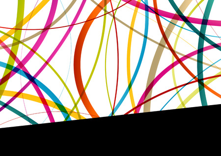 Color round ellipse lines waves colorful mosaic abstract illustration background vectorのイラスト素材