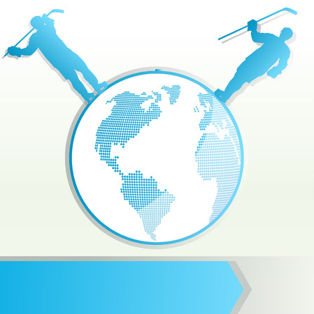 Hockey player vector background concept with planet for posterのイラスト素材
