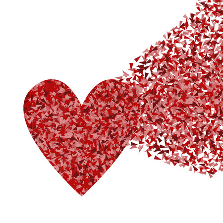 Heart vector background concept made of fragments for posterのイラスト素材