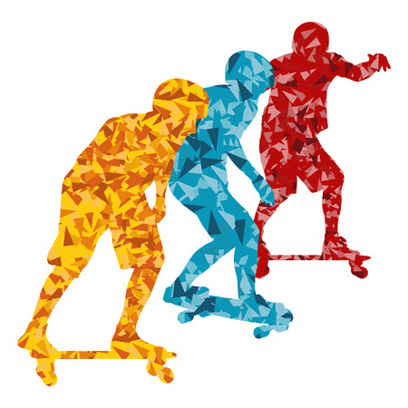 Skateboarder abstract background vector template concept for posterのイラスト素材
