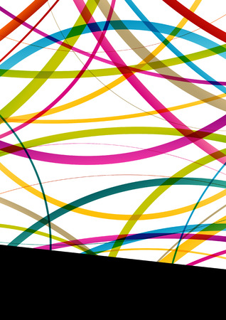 Color round ellipse lines waves colorful mosaic abstract illustration background vectorのイラスト素材