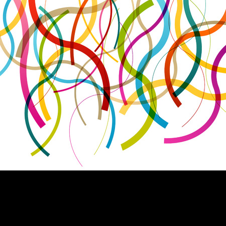 Color round ellipse lines waves colorful mosaic abstract illustration background vector for posterのイラスト素材