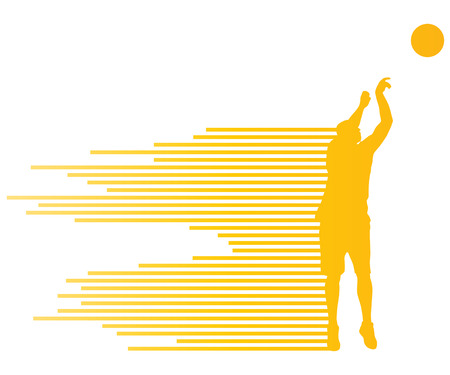 Man basketball player vector background concept made of colorful stripes for posterのイラスト素材
