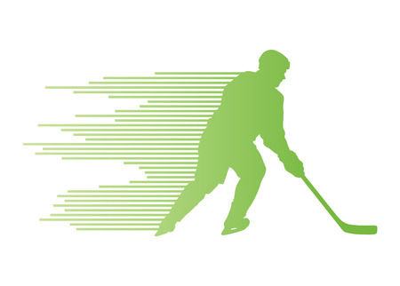 Hockey player silhouette vector background concept made of stripesのイラスト素材