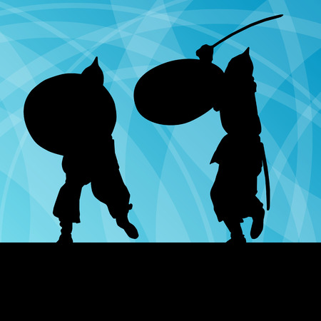 Medieval warrior, crusader vector background for posterのイラスト素材