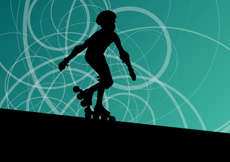 Roller skating vector background conceptのイラスト素材
