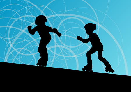 Roller skating vector background conceptのイラスト素材