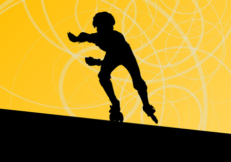 Roller skating vector background conceptのイラスト素材