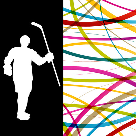 Ice hockey player silhouette sport abstract vector background conceptのイラスト素材