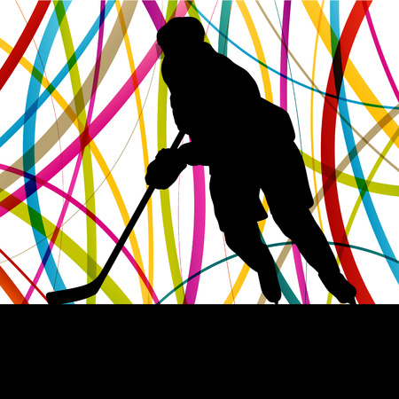 Ice hockey player silhouette sport abstract vector background conceptのイラスト素材