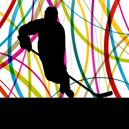 Ice hockey player silhouette sport abstract vector background conceptのイラスト素材
