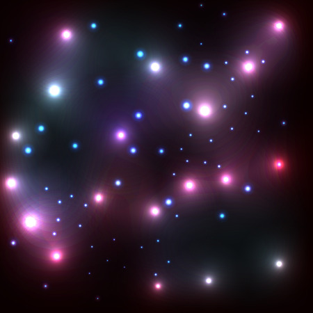 Glowing stars in space glitter vector background template concept for posterのイラスト素材