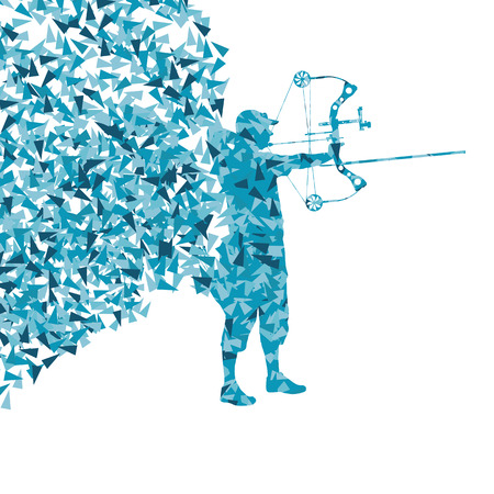 Archer training with bow vector background concept for posterのイラスト素材