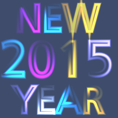 2015 year neon lights vector background concept for posterのイラスト素材