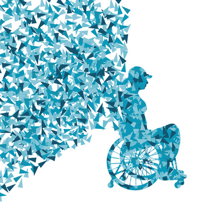 Woman in wheelchair vector background disabled people conceptのイラスト素材