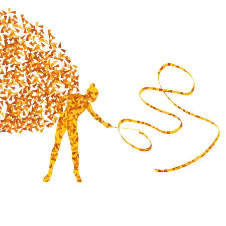 Art gymnastics with ribbon vector background concept for posterのイラスト素材