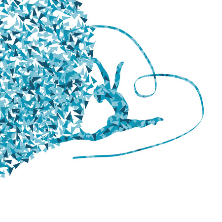 Art gymnastics with ribbon vector background concept for posterのイラスト素材