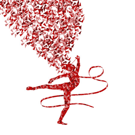 Art gymnastics with ribbon vector background concept for posterのイラスト素材