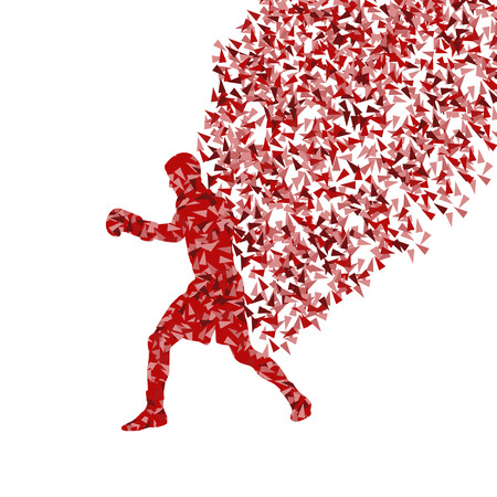 Boxing active young men vector background concept made of fragmentsのイラスト素材