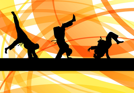 Judo fight boy vector background concept for posterのイラスト素材