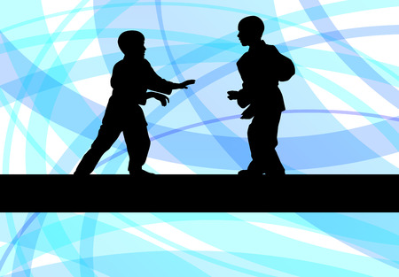 Judo fight boy vector background concept for posterのイラスト素材