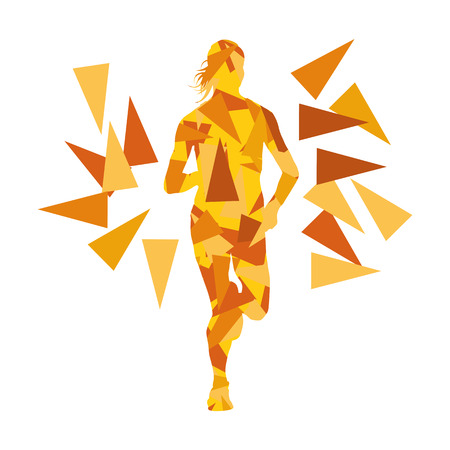 Marathon runner abstract vector background concept made of fragments for posterのイラスト素材