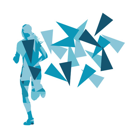 Marathon runner abstract vector background concept made of fragments for posterのイラスト素材
