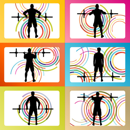 Crossfit training with weights vector background concept for posterのイラスト素材