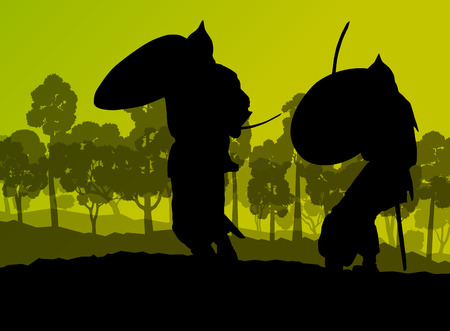 Medieval warrior, crusader vector backgroundのイラスト素材
