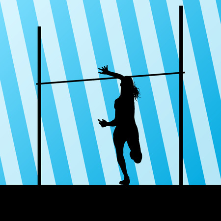 High jump woman vector abstract background for posterのイラスト素材