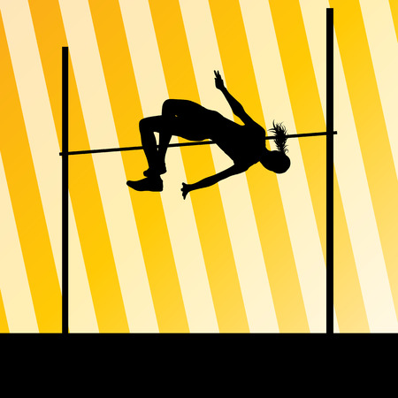 High jump woman vector abstract background for posterのイラスト素材
