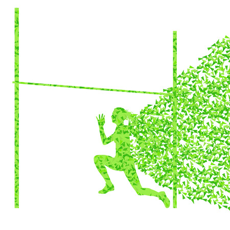 High jump woman athletics active girl sport silhouette concept illustration background vectorのイラスト素材
