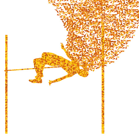 High jump woman athletics active girl sport silhouette concept illustration background vectorのイラスト素材