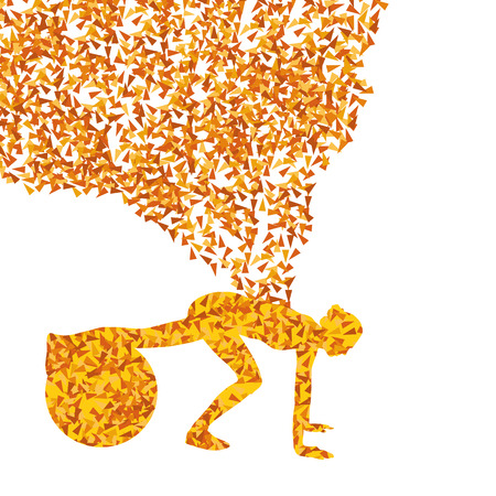 Woman exercising fitness ball vector background concept for posterのイラスト素材