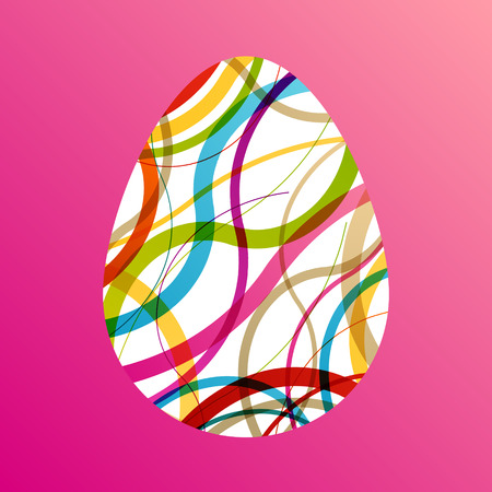 Easter egg fresh spring color line abstract background illustration vectorのイラスト素材