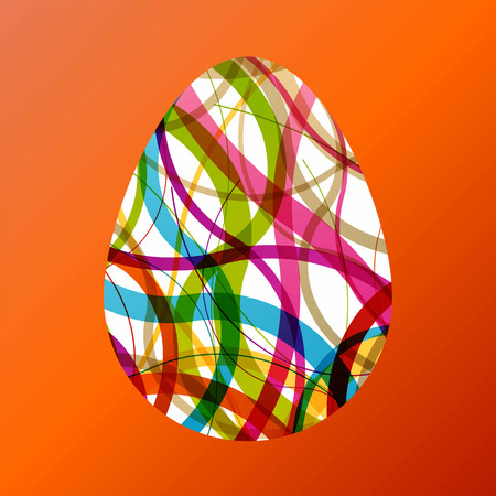 Easter egg fresh spring color line abstract background illustration vectorのイラスト素材