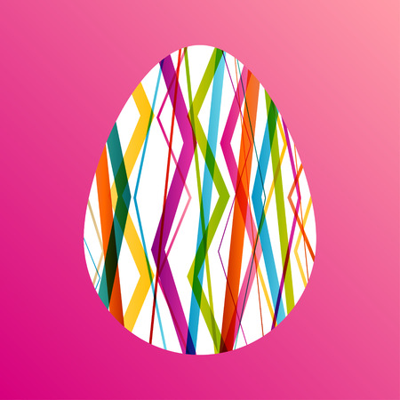 Easter egg fresh spring color line abstract background illustration vectorのイラスト素材