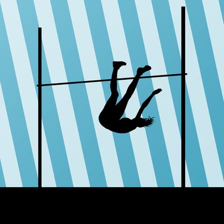 High jump woman vector abstract background for posterのイラスト素材