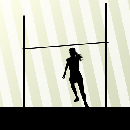 High jump woman vector abstract background for posterのイラスト素材