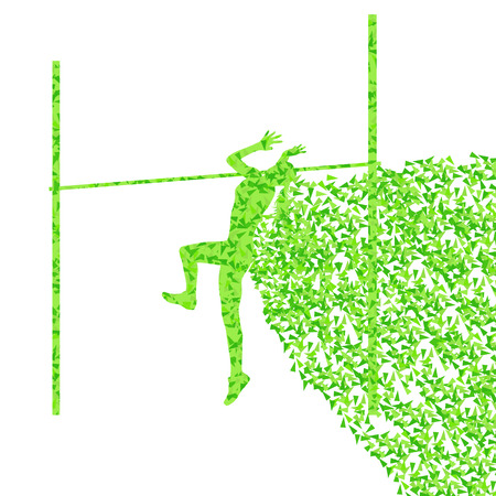 High jump woman athletics active girl sport silhouette concept illustration background vectorのイラスト素材