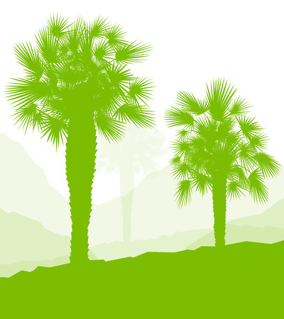 Palm tree landscape ecology environment green concept background vectorのイラスト素材
